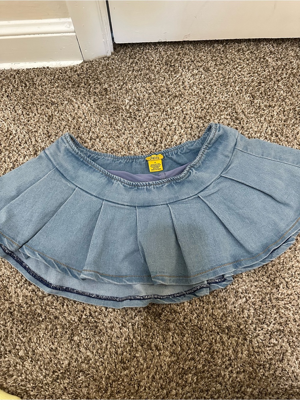 Daisy Denim Y2K Mini Skirt Pleated